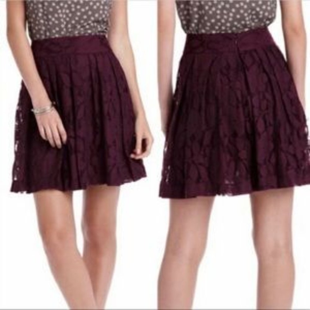 Ann Taylor Loft Purple Lace Skirt
